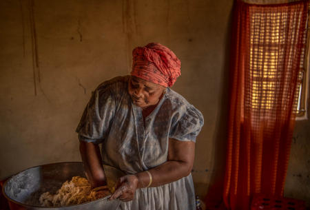 Making Dumplings, Drienkop Village, Lesotho.